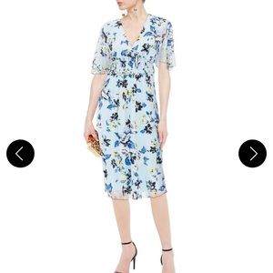 NWT Diane von Furstenberg Walllpaper Frost Nala Floral Midi Cocktail Dress